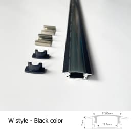 2-35Pcs/lot LED Aluminum Profile 0.5m/pcs U/V/W Shape Corner for 5050 2835 LED Strip Bar Lamp Channel Holder White/Black Cover