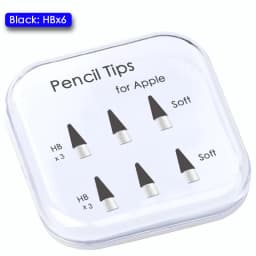 Peilinc Pencil Tips for Apple Pencil 1st / 2nd Generation, 2B Soft Double-Layered iPad Pencil Tip, White & Black Stylus Nib