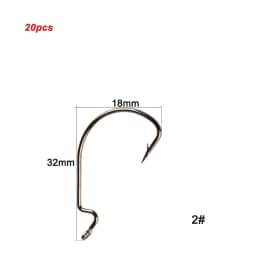20pcs/lot Texan Hooks High Carbon Steel Offset Hook Karpervissen Fishhooks Lure Softjerk 8#~-5/0 Anzuelos Pesca Fishing Tackle