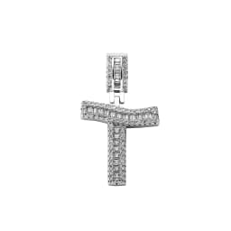 JINAO 2021 NEW Baguette Rectangular Zircon Letters Pendant High Quality Iced Out Charm AAA+CZ Necklace With 4mm Tennis Chain