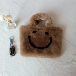 Cute Smiley Face Women Plush Shoulder Bag Soft Faux Fur Ladies Chain Messenger Bags Fashion Female Small Purse Handbags Bolsas가방