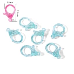 30Pcs/Lot Transparent Plastic Lobster Clasp Hook Key Chain Clips Connector For Key Chain DIY Jewelry Making Supplies Accessories