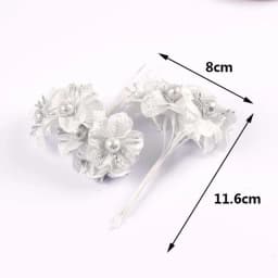 2 Bouquet Mini Golden/Silver Artificial Plant Flowers Christmas Wedding Cake Gift Box DIY Wreath Deco Supplies cp3091