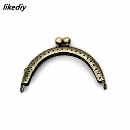 1 Piece 8.5 CM Size Double Bead Semicircular Metal Purse Frame Kiss Clasp Clutch DIY Bag Accessory
