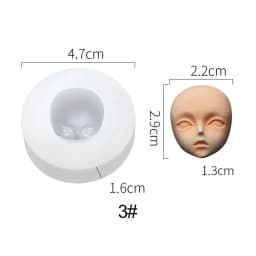 3D Baby Face Silicone Molds Q Version Clay Head Sculpey Doll Modification Accessories DIY Proportional Face Making Tools