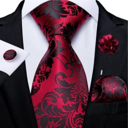 Floral Pink Ties For Men Wedding Party Man Tie Handkerchief Brooch Cufflinks Set Men Accessories Gravata