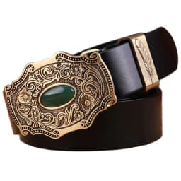 2020 new designer belt men high quality belts for men leaf flower 3.8 cm wide strap girdle full grain 100% genuine leather cow