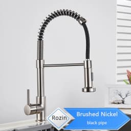 Rozin Matte Black Kitchen Faucet Deck Mounted Mixer Tap 360 Degree Rotation Stream Sprayer Nozzle Kitchen Sink Hot Cold Taps