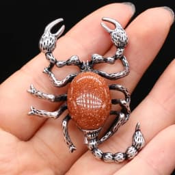 Natural Stone Shell Scorpion Brooch Pins Rose Quartzs Pendant for Women DIY Necklace or Dual Use Brooches Jewelry Accessories