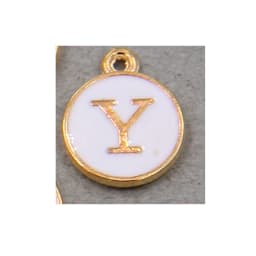 10pcs/26pcs Alphabet Letter Double Face Enamel Charms KC Gold color White Enamel  12*15mm pendants jewelry making Handmade craft