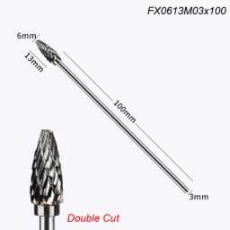 Extra Long 100mm Rotary Rasp File Carving Grinder Abrasive Tools Carbide Burr Alloy Bits Milling Cutter Drill For Metal Wook