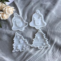 Christmas Tree Bell Elk Pendant Casting Silicone Mould Crystal Epoxy Resin Mold DIY Crafts Aromatherapy Wax Aroma Gypsum