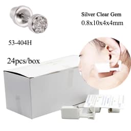 24PCS/Box Disposable Safety Kids Ear Piercing Device Bezel Crystal Studs Bullet Buckle No Sharp Body Piercing Jewelry Suit Baby