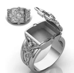 Unique Heart Love in Hand Locket Coffin Ring Secret Small Room Openable Lid Ring for Men Women Party Jewelry