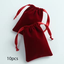 10pcs Pink Thick Velvet Jewelry Packaging Bag Drawstring with Ribbon Rings Board Game Tarots Playing Cards Storage Organizer Bag