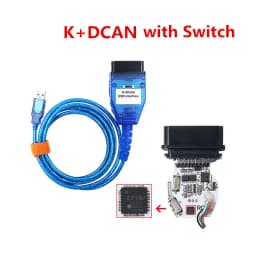 For BMW K DCAN Switch OBDII Diagnostic Cable for BMW K+DCAN USB Interface Ediabas K D CAN OBD2 Diagnostic Scanner FT232RL