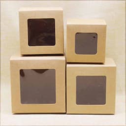 10pcs Square Shape Gifts Box with Window Marbling Style Gifts Package Boxes Cake Cookies Wedding Home Party Suppiles Package