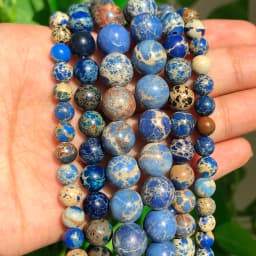Natural Stone Beads 4 6 8 10mm Turuoqises Lava Amazonite Agates Amethysts Round Beads for Jewelry Making DIY Handmad Bracelet