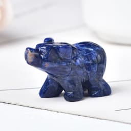 1PC Natural Crystal Bear Figurine Animals Stone Reiki Polished Crafts Small Decoration Home Decor Christmas Present Souvenir