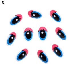 10Pcs 3D Plastic Eyes Dolls Eyes Cute Colorful Oval Cartoon Kids Stuffed Animals Plush Eyes DIY Handmade Dolls Accessories Toys