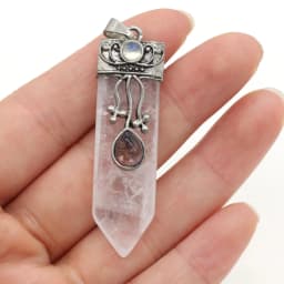 Natural Amethysts Pink Quartz Stone Sword Pendant Lapis Lazuli Onyx Charms Women Jewelry Making DIY Necklace Gift Size 16x57mm