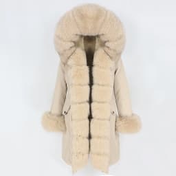 OFTBUY X-long Parka Waterproof Outerwear Real Fur Coat Winter Jacket Women Natural Fox Fur Hood Luxury Outerwear Detachable New