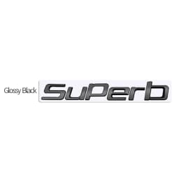 MetaL 3D Badge Logo Car Rear Trunk Body Sticker Letter Emblem For Skoda SUPERB 4X4 Accessories Glossy Black Matte black