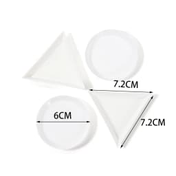 10pcs/lot beauty nail Dotting rhinestone Triangle Round Plate For Jewelry Beads Display Plastic Tray Packaging White Containers