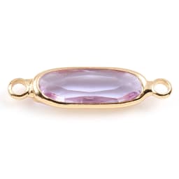 Multicolor Glass Connectors Oval Gold Color Copper Charms DIY Making Necklace Bracelets Women Jewelry Findings,22mm X 6mm,5PCs
