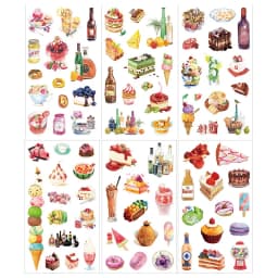 6 sheets/pack Kawaii Washi Decorative Stickers Label Scrapbooking Cute Whale Flower Girls Stationery Stickers DIY Diary Album
