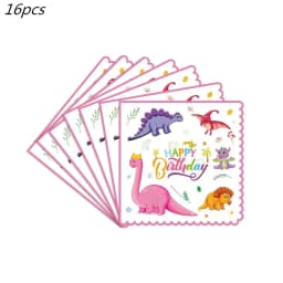 Pink Dinosaur Party Decorations Birthday Dinour Tableware Set Happy Birthday Party Decoration For Kids Boy Jungle Wild Party Dec