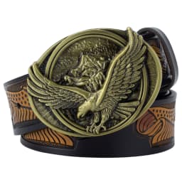 Spread Your Wings And Fly Eagle Buckle Genuine Leather Belt For Man