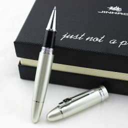 Jinhao 159 Luxury Yellow and Silver Clip Ballpoint Pen with Velvet Bag Free Shipping Rollerball Pens