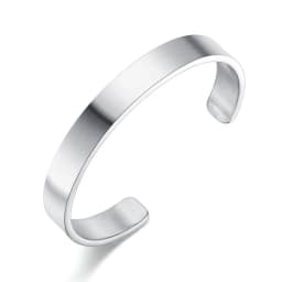Classic Fashion Open Buckle Flat Gloss Men's Cuff Bracelet Bangle High Quality Stainless Steel Bracelets Men Temperament Jewelry