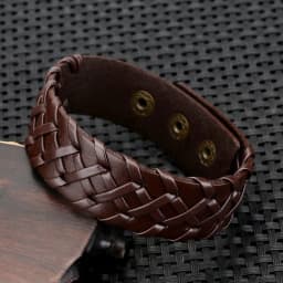2024 Personalized Jewelry Bracelets Bangles Cuff Bracelet Men Vintage Handmade Weave Smooth PU Leather Bracelet Pulsera Hombre