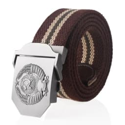 SupSindy New Canvas Belt 3D Soviet National Emblem Metal Buckle Jeans Belts for Men CCCP Army Military Tactical Belts Male Strap