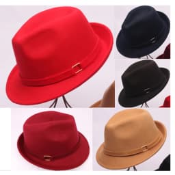 New Spring Autumn Short Brim Wool Felt Fedora Hats Retro Panama Hat Men Women Dress Hat Jazz Trilby Cap Wholesale