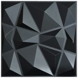 Navy Blue 50x50cm Home Decor 3D PVC Wall Panels Relief Art Living Room Kitchen Bedroom Diamond Design Pack of 12 Tiles