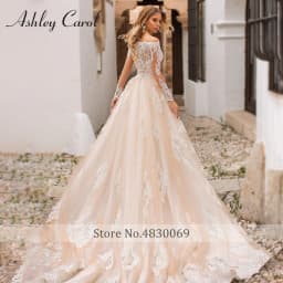Mermaid Wedding Dresses With Detachable Train Boat Neck Full Sleeve Appliques Lace Up Wedding Gown With Jacket Vestidos De Novia