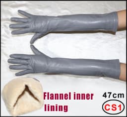 High-end Long Leather Gloves Women's,Leather Sleeve Arm Covers, Winter Warm Thick and Thin Driving Touch Screen Sheepskin Gloves
