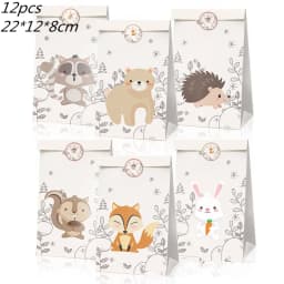 Woodland Animal Disposable Tableware Wild Forest Bear Fox Plate Cup Napkin Jungle Safari Happy Birthday Party Decor Kid Boy Girl