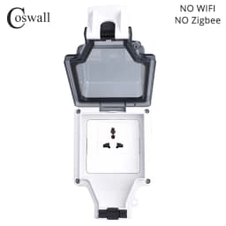 Coswall Tuya Wifi Voice Control IP66 Waterproof 13A Universal 3 Pin Socket Timer Switch Programmable Work With Alexa Google Home