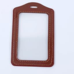 PU Leather ID Badge Case Clear and Color Border Lanyard Holes Bank Credit Card Holders ID Badge Holders Accessories DropShipping