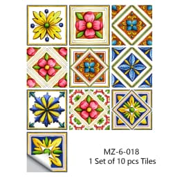 10/15/20cm Mandala Style Matte Surface Tile Sticker Peel & Stick Decoration Film For Tiles /Ground in Kitchen Wardrobe Wallpaper