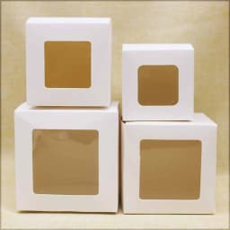10pcs Square Shape Gifts Box with Window Marbling Style Gifts Package Boxes Cake Cookies Wedding Home Party Suppiles Package