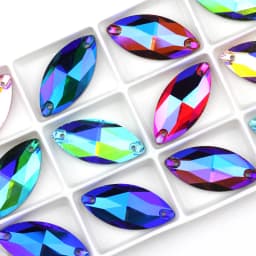 All Size All Color Sew on Rhinestone Ab Glass Rhinestone 3223 Navette Sew on Stone Horse Eye Crystal For Wedding Dress Button