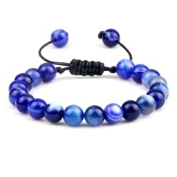 Men Energy Beads Bracelet Adjustable Natural Stone Agates Onyx Charm Bracelets Chakra Healing Women Yoga String Bangles Jewelry