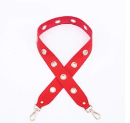 PU Leather Rivet Bag Strap Women Shoulder Crossbody Bag Belt Solid Wide Strap Bag Part Accessories Female Messenger Bag Strap