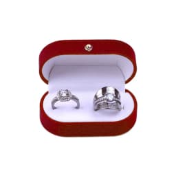 1 Pc Portable Double Rings Box Display Jewelry Gift Holder Wedding Engagement Ring Case Organizer for Women