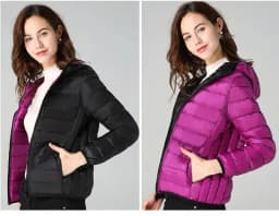 SEDUTMO Winter Double Sided Duck Down Coat Women Casual Short Hooded Puffer Jacket Autumn Thin Parkas ED1339